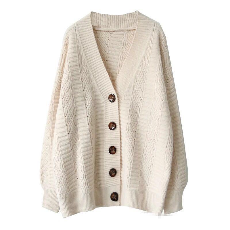 Great Women Autumn Winter Knit Sweater and Cardigans - Open Stitch Loose Knit Cardigans Pink Jumpers Winter Sweater Coat Femme (TP4)(TB8C)(1U23) - Deals DejaVu