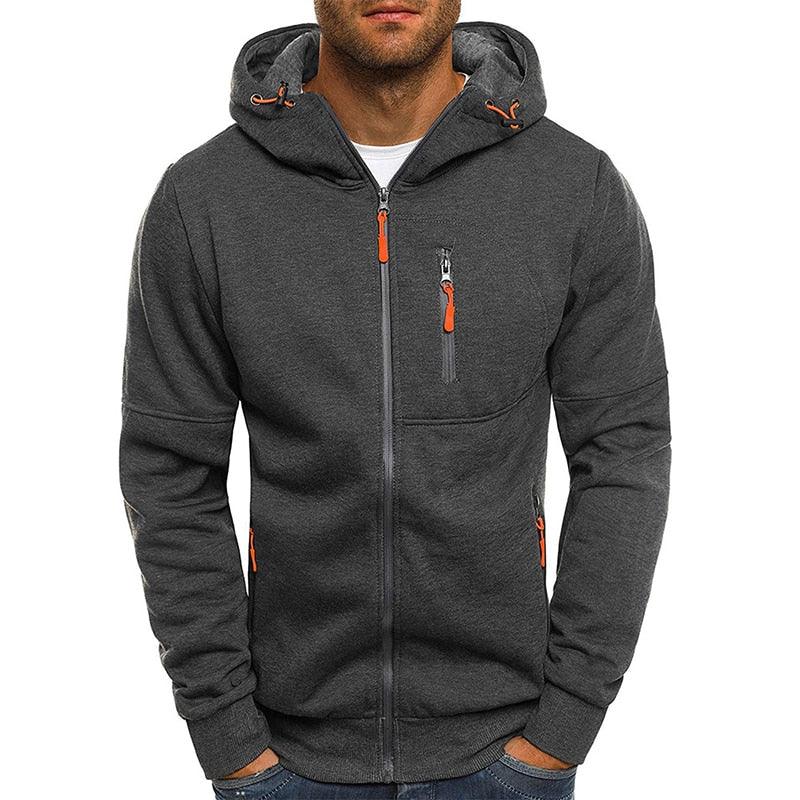 Spring Men's Jackets Hooded Coats - Casual Zipper Sweatshirts Male Tracksuit Fashion Jacket Mens Clothing Outerwear (TM5)(CC1)(1U100)