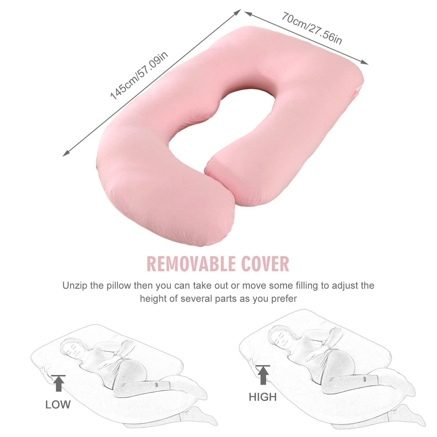 Superior Quality Pregnancy Pillow - Large Size Sleeping - Support Pillow For Pregnant Women - Nice J Shape Maternity Pillows (8Z2)(9Z2)(1Z3)(1U7) - Deals DejaVu