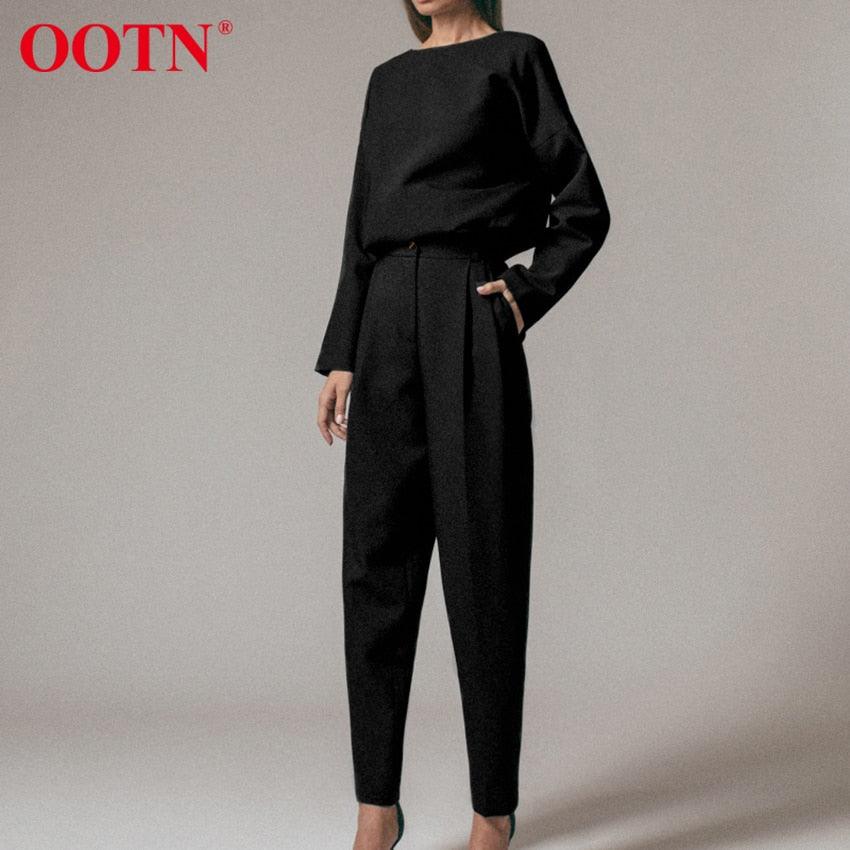 Great Brown Pencil Pants Female Autumn Winter Elegant Ladies Plain Casual Black Pants - Office Work Straight Women Trousers (D25)(BP)(1U25) - Deals DejaVu