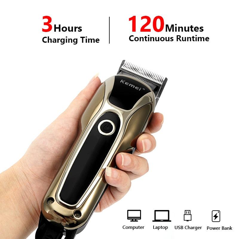 Professional Barber Hair Clipper - Rechargeable Electric T-Outliner Finish Cutting Machine - Beard Trimmer Shaver Cordless Corded (BD6)(1U45)(F45)