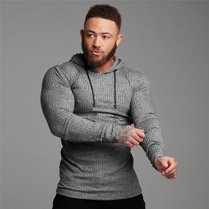 New Fashion Men's Hooded T-shirt - Slim Fit Sweaters Knittwear Mens Long Sleeve Pullovers (TM5)(CC1)(1U100)(TM7)(1U101)(1U100)