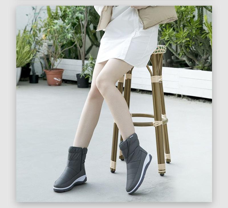 Women Winter Platform Zip Ankle Boots - Waterproof Boots - Ladies Original Breathable Casual Shoes (BB2)(CD)(WO4)(BB5)(F38)(3U38) - Deals DejaVu