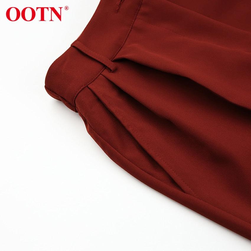 Great Brown Pencil Pants Female Autumn Winter Elegant Ladies Plain Casual Black Pants - Office Work Straight Women Trousers (D25)(BP)(1U25) - Deals DejaVu