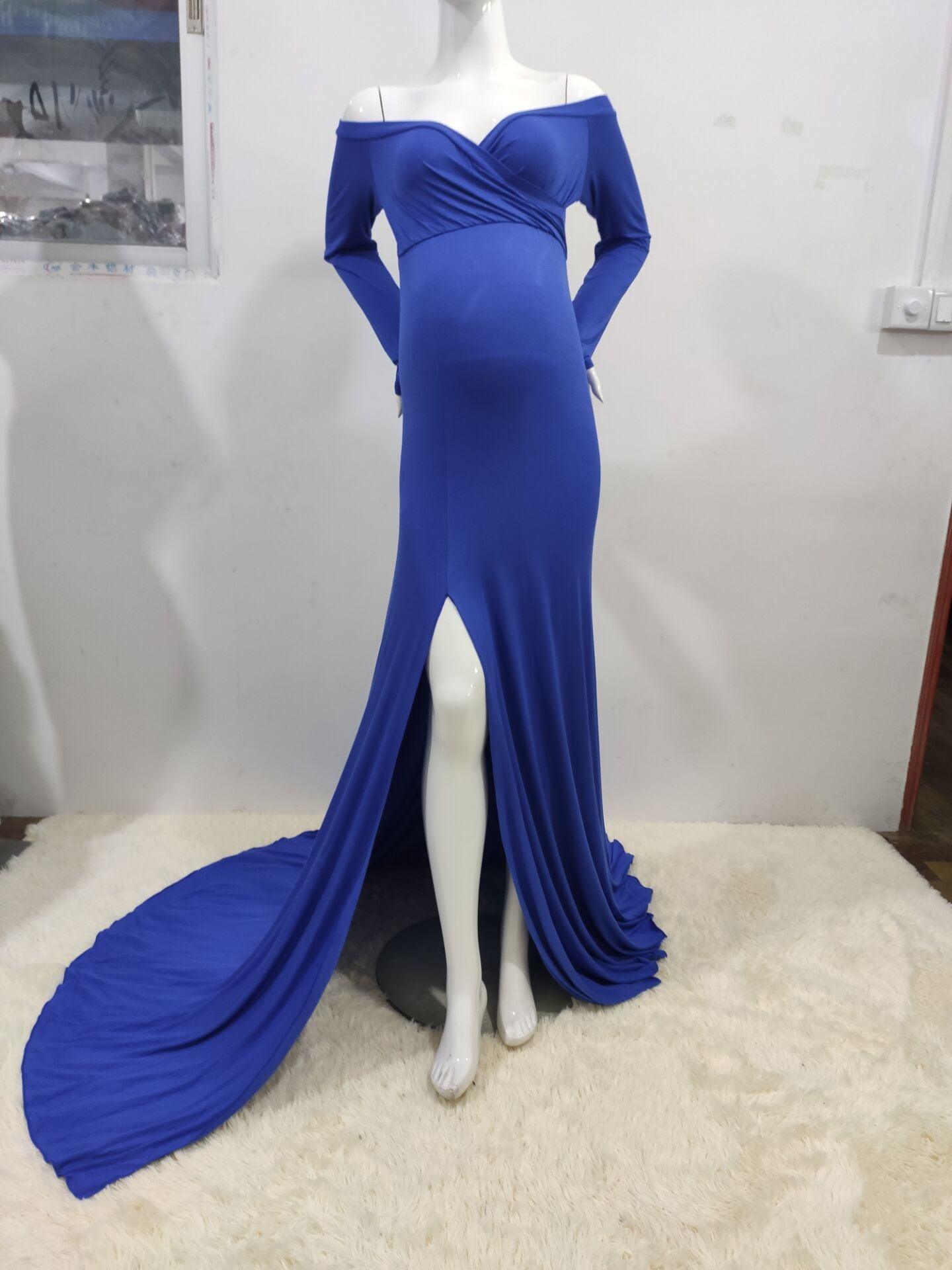 Maternity White Photo Dress - Pregnant Women Mermaid Sexy Gown Pregnancy Dress (1U5)(Z6)(Z8)(1Z1)(2Z1)(3Z1)(4Z1)(7Z1)