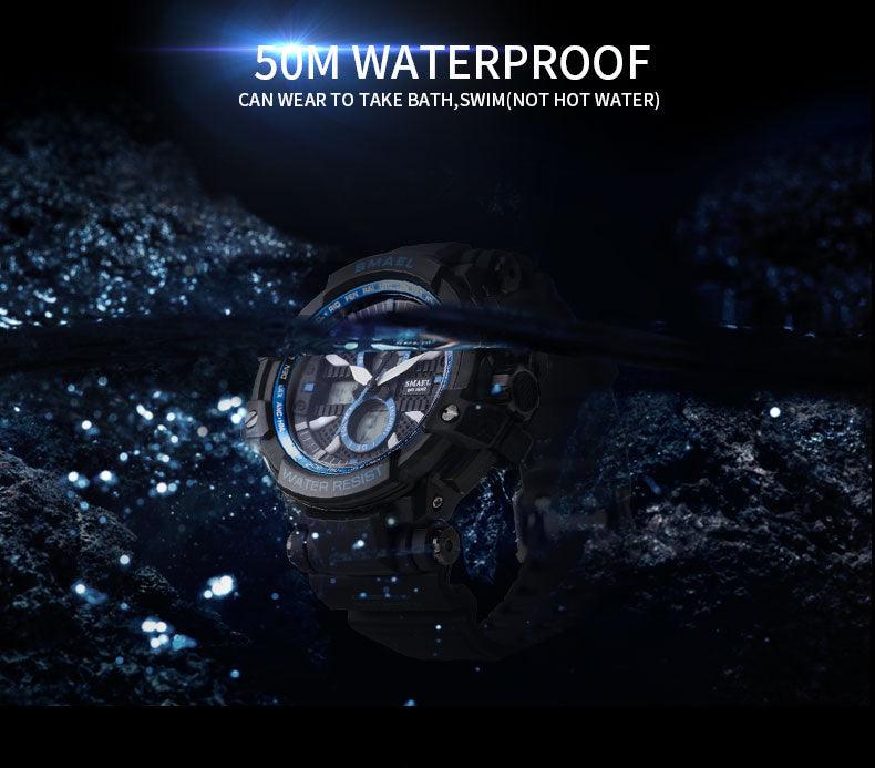 Sport Watches For Men Military Clock - Watch 50M Waterproof Luminous White Wristwatch Band (MA9)(RW)(1U84)