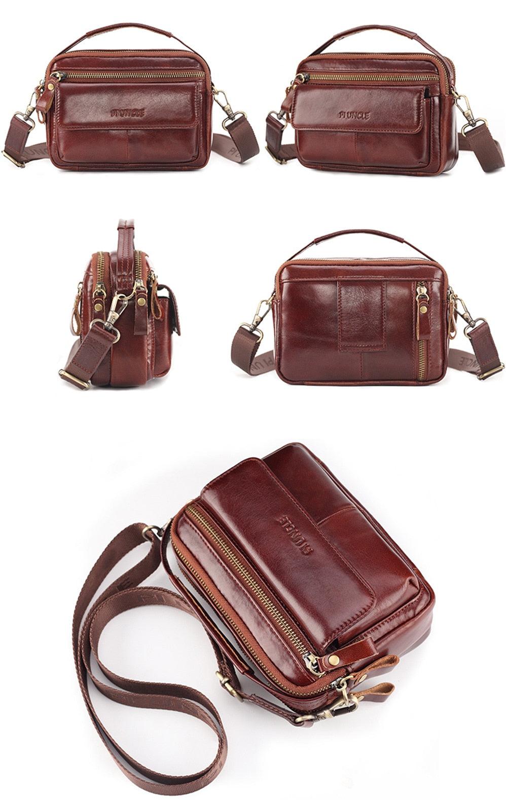 Great Men Shoulder Bag - men genuine Leather Shoulder Bags - Men Handbags Capacity Soft Leather Bag For Man Messenger Bags Tote Bag (3MA1)(LT4)(1U78) - Deals DejaVu