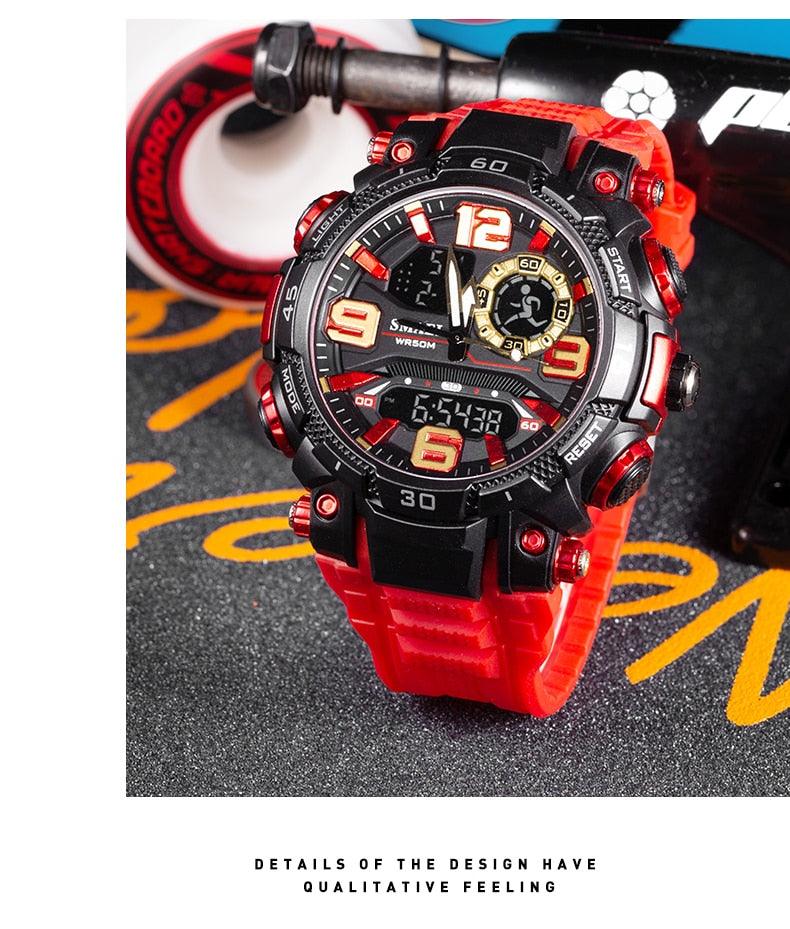 Quartz Watch For Men - Waterproof Stopwatch LED - Male Clock - Sport Watches Men relogio masculino Digital (MA9)(RW)(1U84)