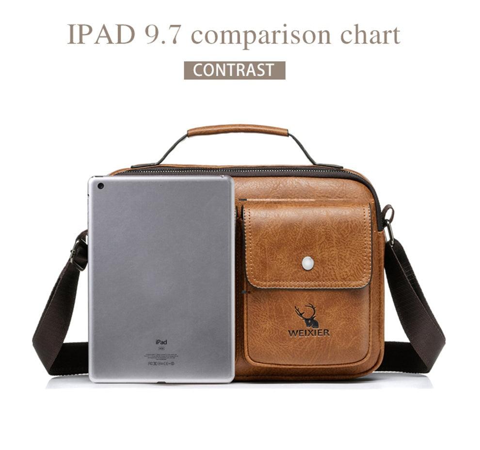 Men Briefcase Casual bag - Men Genuine Leather Shoulder Bag - Men's Messenger Bags - Crossbody Handbag (3MA1)(LT4)(1U78) - Deals DejaVu