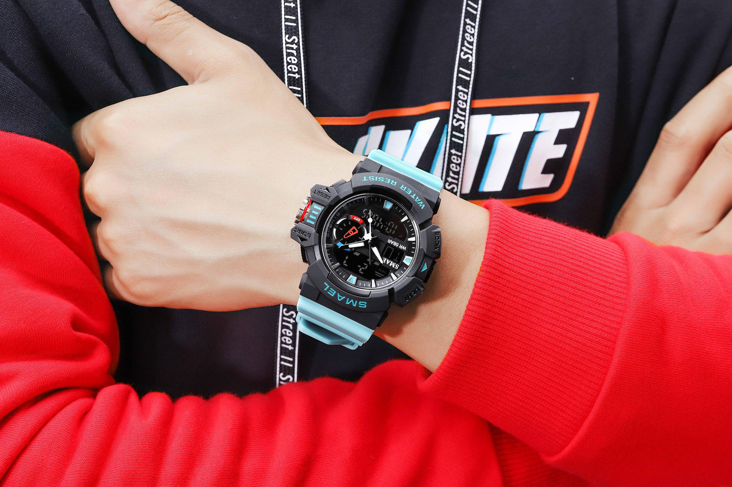 Military Watch For Men 50M Waterproof Clocks Luminous - Hands Digital Wristwatches Black Gold (MA9)(RW)(1U84)