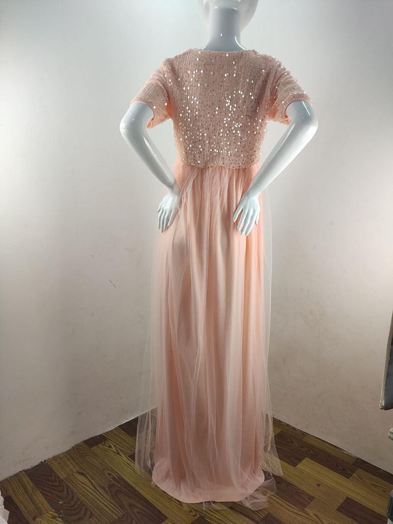 Sequin Tulle Maternity Leisure Dresses - Elegant Pregnancy Baby Shower Photography Props Clothes - Summer Pregnant Women Maxi Gown (Z6)(1Z1)(2Z1)(3Z1)(7Z1) - Deals DejaVu