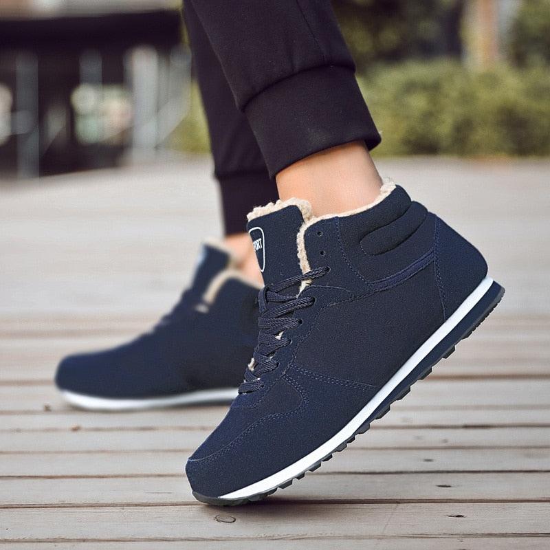 Great Winter Men Boots - Casual Plush Women High-top Shoes Lace-Up Breathable Couple Footwear 2021 Brand Quality Flats Hot Sale (MSC3)(MCM)(1U16)(1U12) - Deals DejaVu
