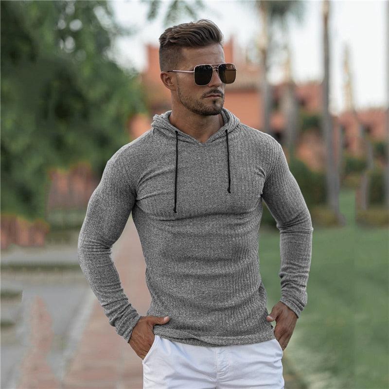 New Fashion Winter Hooded Sweater - Men Warm Turtleneck - Mens Sweaters - Slim Fit Pullover Men Classic Sweaters (TM5)(CC1)(1U100)(TM7)(1U101)(1U100)