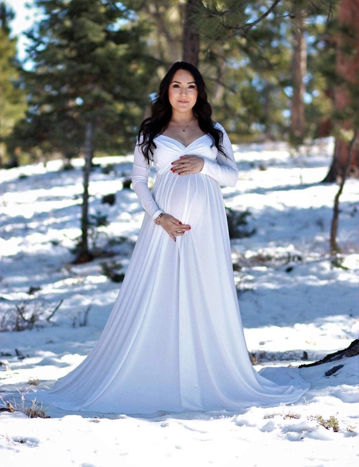 Gorgeous Pregnancy Dress for Photo Shoot - Women Baby Shower Dress - Photography Maternity Gown (1U5)(Z6)(Z8)(1Z1)(2Z1)(3Z1)(4Z1)(7Z1)
