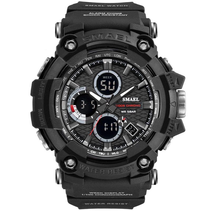 Sport Watch Dual Time Men Watches - 50m WaterproofMale Clock Military Watches - 1802D - Watches Gifts (MA9)(RW)(1U84)