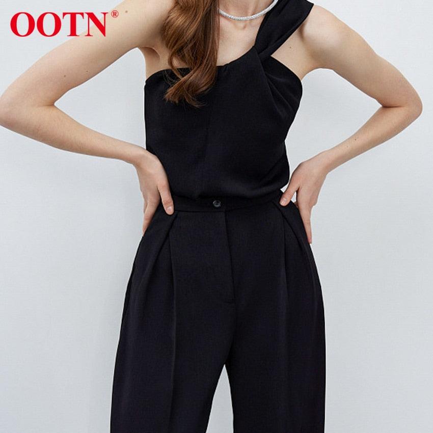 Cute Black Trouser Office Wear Wild High Waist Spring Pleated Elegant Straight Pants Plus Length -Pocket Basic Casual Women Pants (BP)(1U25) - Deals DejaVu