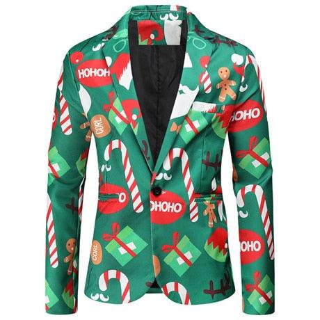 Men's Christmas Coat - Red, Green, Black Men Blazer Jackets (T2M)(CC5) - Deals DejaVu