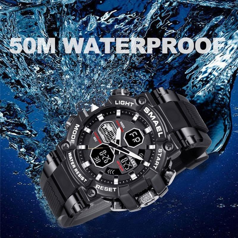 Sport Watches - Men Watch Military Army 50M Waterproof Auto Date Alarm Clock 8027 Quartz (MA9)(RW)(1U84)