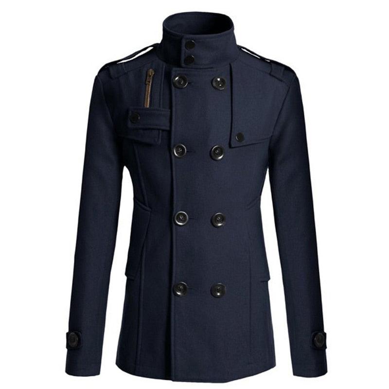 Latest Autumn British Style Long Coat - Men Double Breasted Windproof Warm Slim Trench Casual Plus Size Overcoat Jackets (D100)(TM4)(CC1) - Deals DejaVu