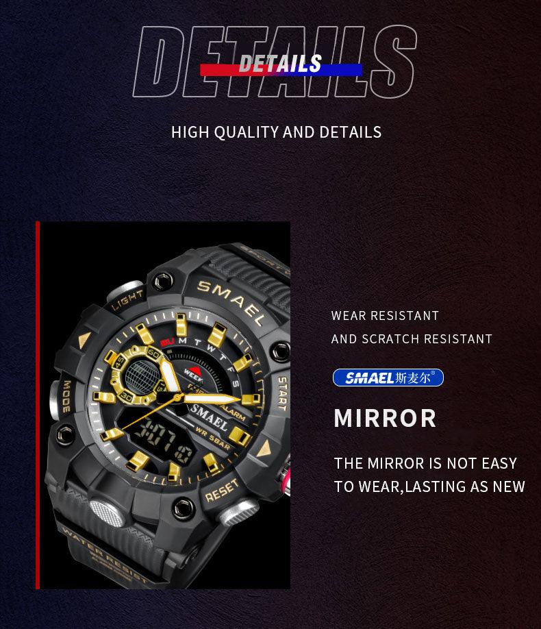 Military Watches - Men Sport Watch - New 50M Waterproof Wristwatch Stopwatch Alarm LED Light (MA9)(RW)(1U84)
