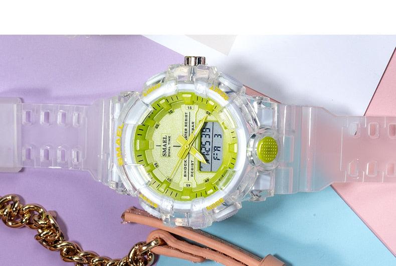 Woman Watch Quartz - Sports Watches Kids 50M Waterproof Wristwatches - Jelly Starp Clock 8025 Children Clocks Lady Watch Women (RW)(1U82)(1U84)(1U48)