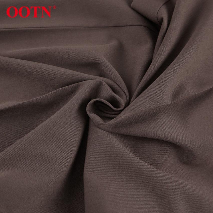 Great Office Work Lady Brown Trouser High Waist Elegant Korean Autumn Buttons Straight Pants For Women Pocket Female Pants new (BP)(1U25) - Deals DejaVu