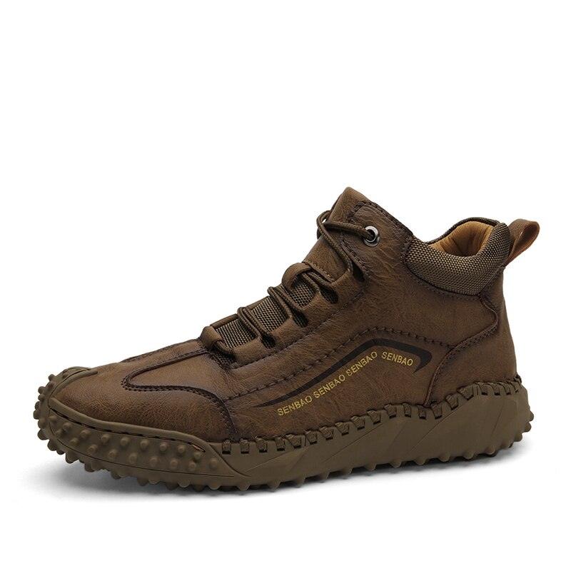 New Winter Men Boots - Thick Plush Warm Men Snow Boots - Leather Ankle Boots Handmade Motorcycle Boots Outdoor Shoes (MSB4)(MSB5)(MSB4A) - Deals DejaVu