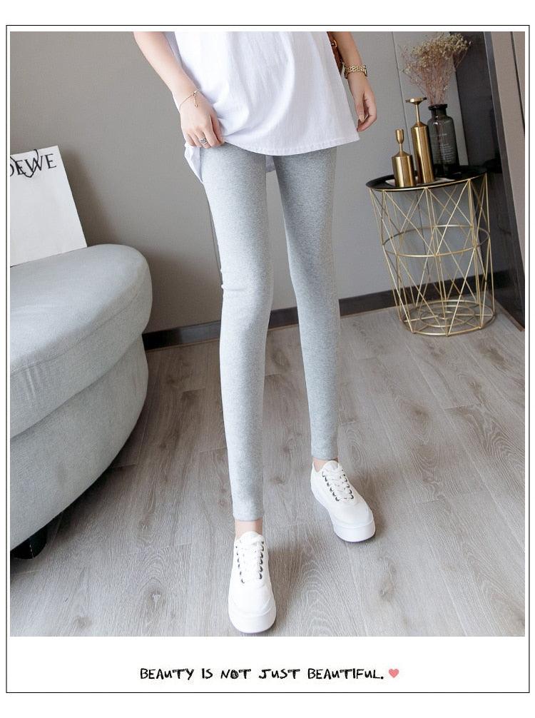 New Autumn Winter Skinny Maternity Legging - Across V Low Waist Belly Legging for Pregnant Women Cotton Pregnancy Pencil Pants (2Z7)(7Z2)(1U4)
