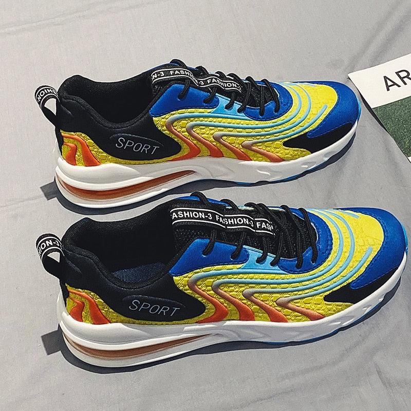 Cool New Men Chunky Sneakers Lace-up Flat Casual Shoes with Platform - Stylish Mixed Color Breathable Adult Male Tenis Footwear (MSC3)(MSC7)(MSA1)(MCM)(MSA2)(1U12) - Deals DejaVu