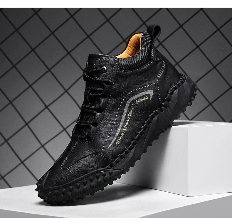 New Winter Men Boots - Thick Plush Warm Men Snow Boots - Leather Ankle Boots Handmade Motorcycle Boots Outdoor Shoes (MSB4)(MSB5)(MSB4A) - Deals DejaVu