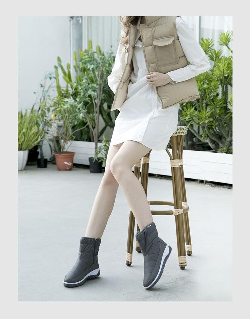 Women Winter Platform Zip Ankle Boots - Waterproof Boots - Ladies Original Breathable Casual Shoes (BB2)(CD)(WO4)(BB5)(F38)(3U38) - Deals DejaVu