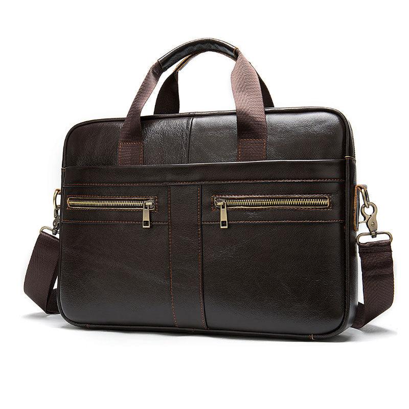 New Vintage Leather Men Bag - Genuine Leather Messenger Bag - Men Shoulder Bags Male Laptop Briefcase Bag Casual Men Handbag (3MA1)(LT4)(1U78) - Deals DejaVu