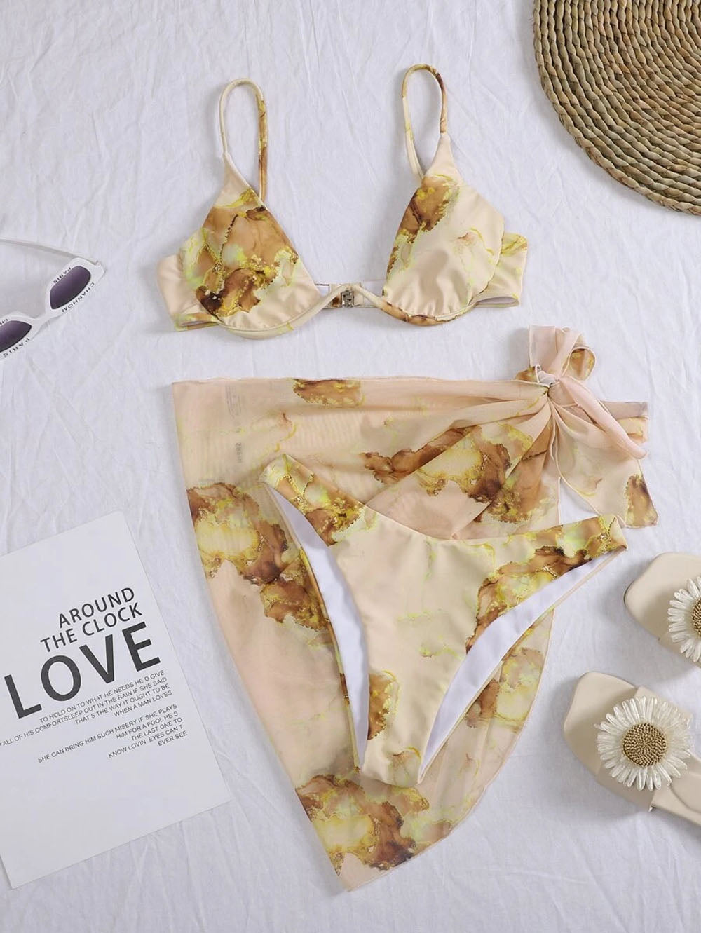 New Print Sport Bandeau Push up Bikinis - Sexy Marble Women Swimsuit High Waist Swimwear Women bathing suit Beach wear (TB8D)(1U26)(F26) - Deals DejaVu