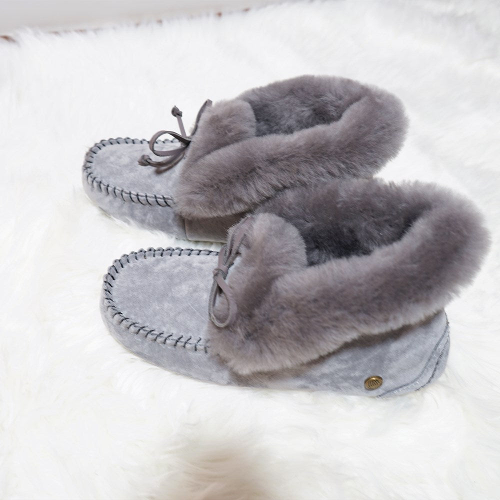 Amazing 100% Genuine Leather waterproof women flat shoes - comfortable winter warm natural fur snow shoes fashion non-slip (FS)(CD)(1U40)(1U38)(1U107)