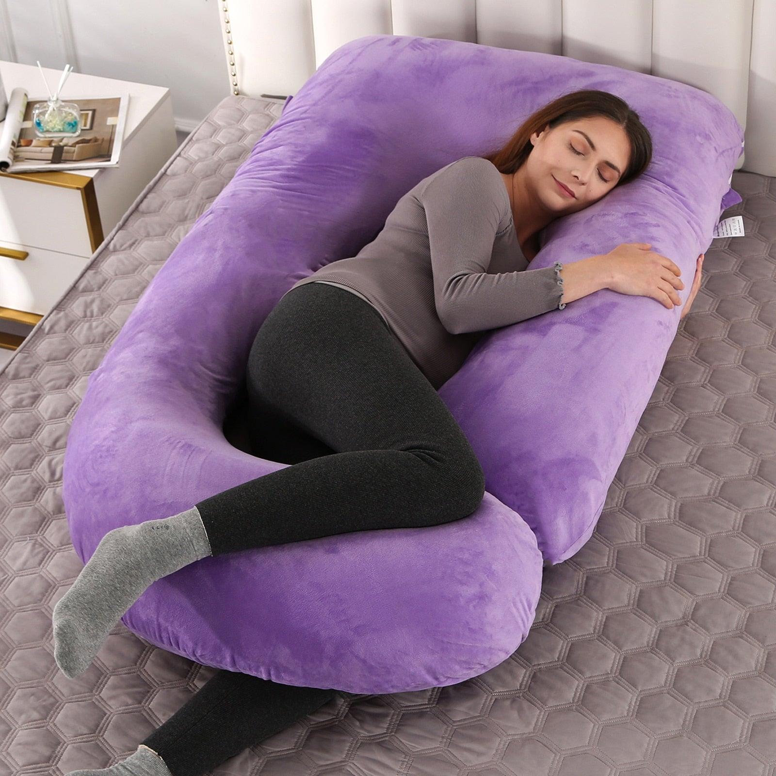 Superior Quality Pregnancy Pillow - Large Size Sleeping - Support Pillow For Pregnant Women - Nice J Shape Maternity Pillows (8Z2)(9Z2)(1Z3)(1U7) - Deals DejaVu