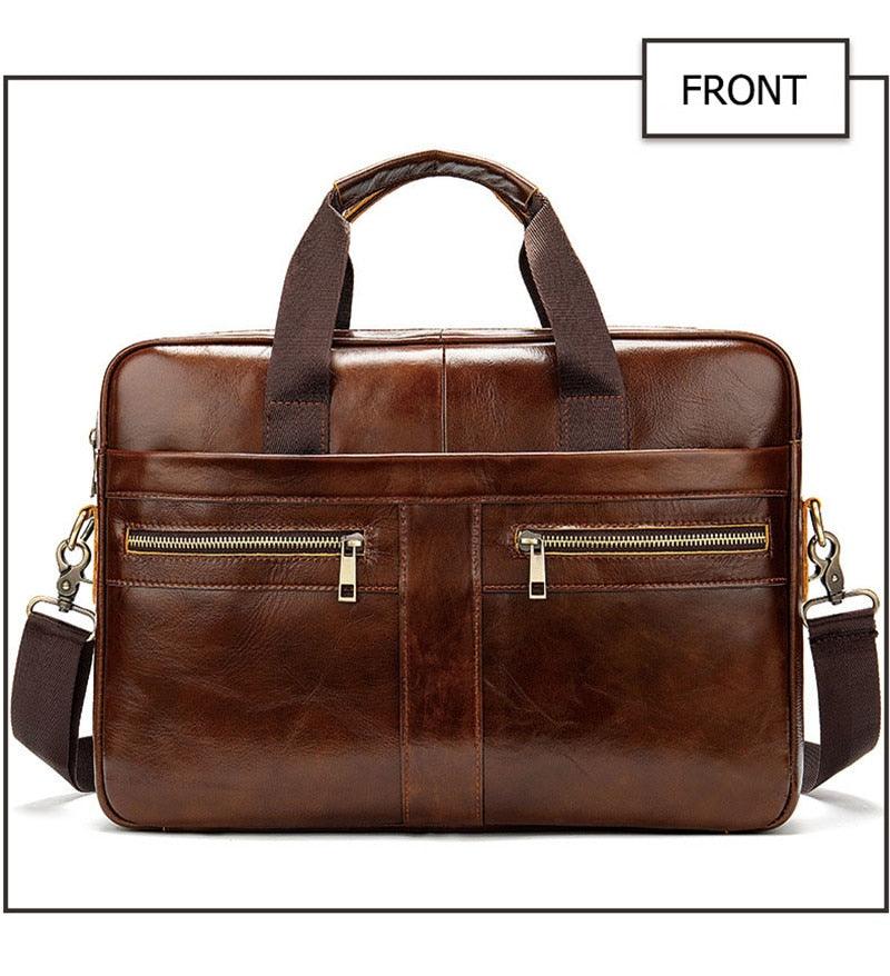 New Vintage Leather Men Bag - Genuine Leather Messenger Bag - Men Shoulder Bags Male Laptop Briefcase Bag Casual Men Handbag (3MA1)(LT4)(1U78) - Deals DejaVu
