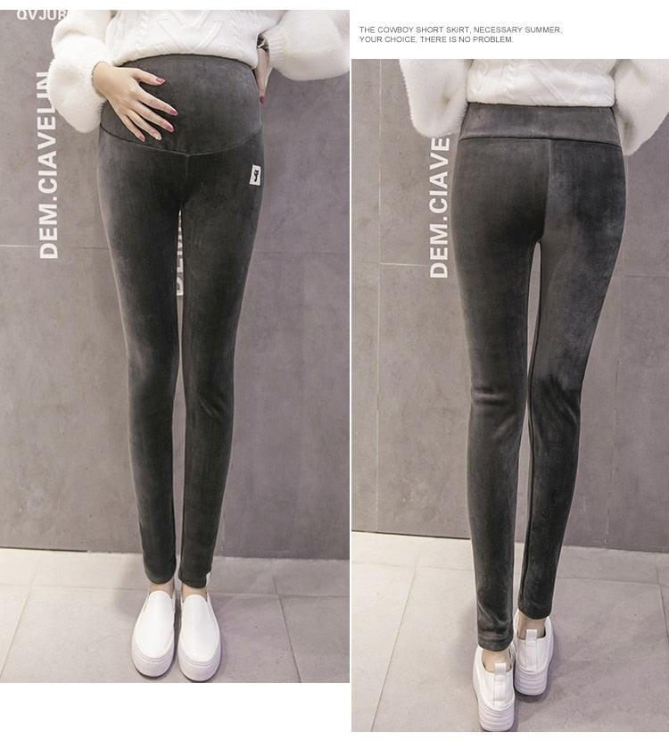 New Velvet Maternity Leggings Pants For Pregnant Women - Warm Winter Maternity Clothes -Thickening Pregnancy Trousers Clothing (2Z7)(7Z2)(1U4)
