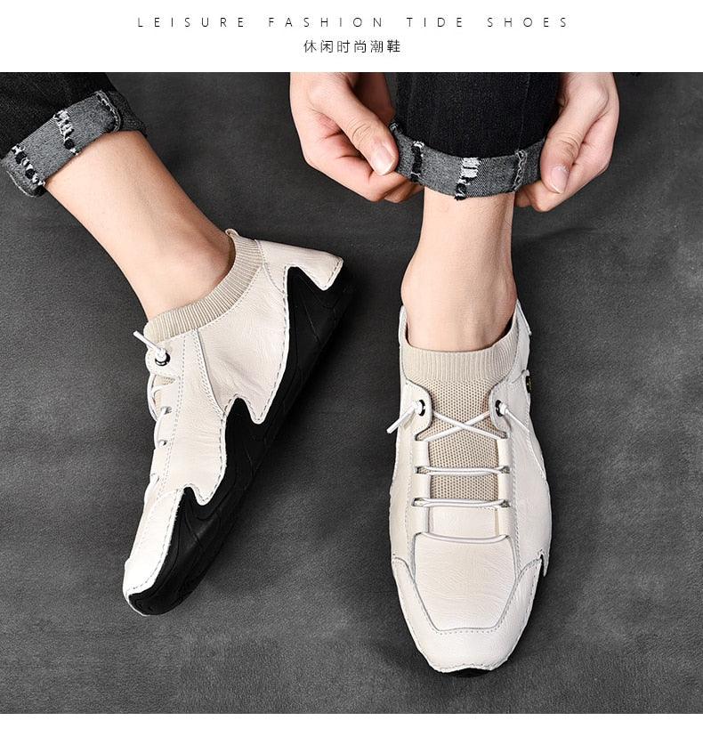 Great Casual Men Loafers Octopus Shoes - Breathable Moccasins Flats Drive Shoes -Leather Men Luxury Sneakers Black White Brown (MSC3)(MSC7)(MSA1)(MCM)(MSA2)(1U12) - Deals DejaVu