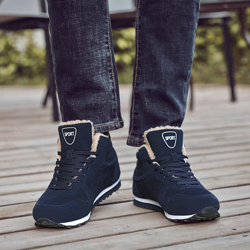 Great Winter Men Boots - Casual Plush Women High-top Shoes Lace-Up Breathable Couple Footwear 2021 Brand Quality Flats Hot Sale (MSC3)(MCM)(1U16)(1U12) - Deals DejaVu