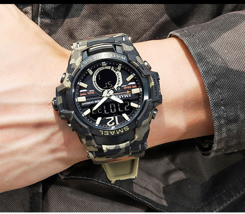 Men Watches - Sport Watch Waterproof 50M Wristwatch Relogio Masculino Militar 1805 Men's Clock (MA9)(RW)(1U84)