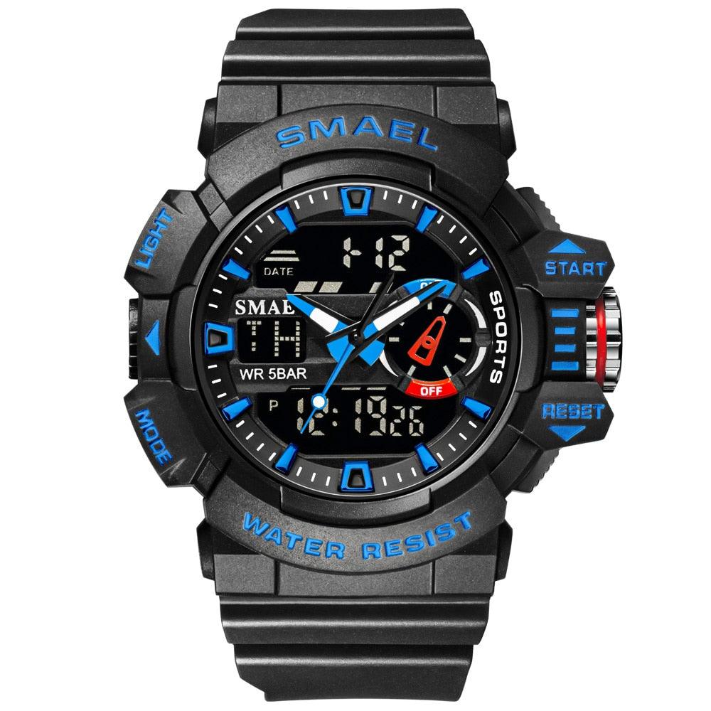 Military Watch For Men 50M Waterproof Clocks Luminous - Hands Digital Wristwatches Black Gold (MA9)(RW)(1U84)