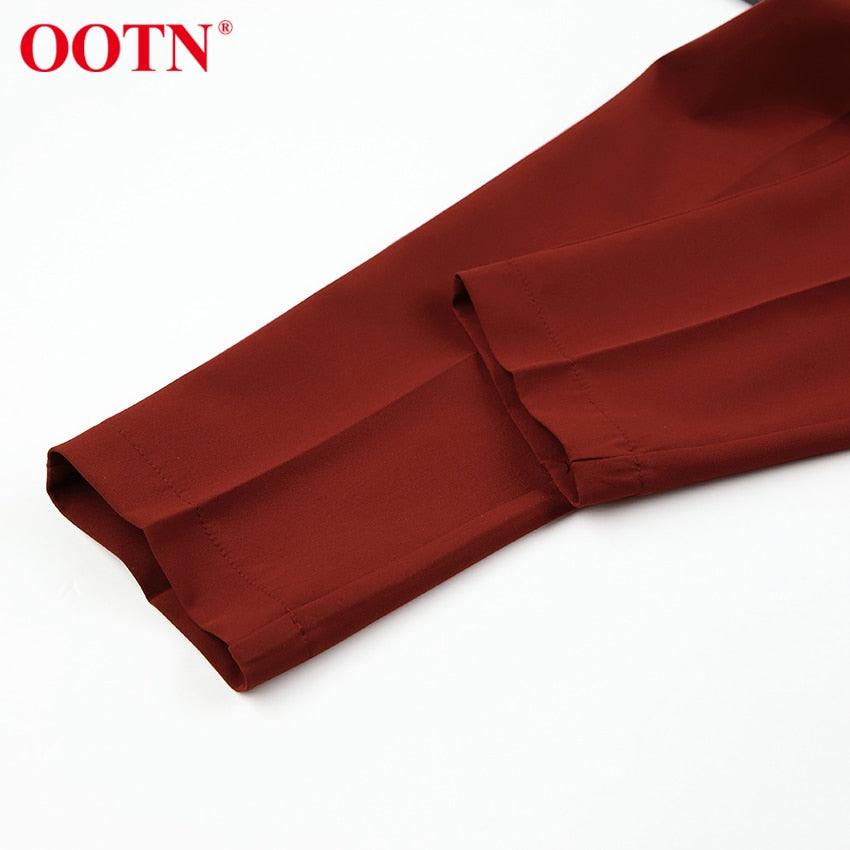 Great Brown Pencil Pants Female Autumn Winter Elegant Ladies Plain Casual Black Pants - Office Work Straight Women Trousers (D25)(BP)(1U25) - Deals DejaVu