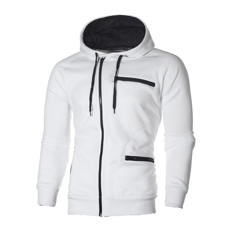Fashion Brand Men's Hoodies - Spring Autumn Male Casual Hoodies Sweatshirts -Men's Zipper Solid Color Hoodies (TM5)(CC1)(1U100)