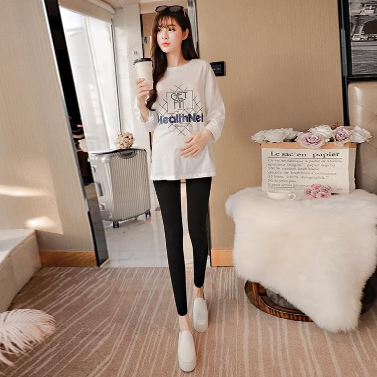 Across V Low Waist Belly Maternity Legging - Spring Autumn Fashion Knitted Clothes for Pregnant Women Pregnancy Skinny Pants (2Z7)(7Z2)(1U4)
