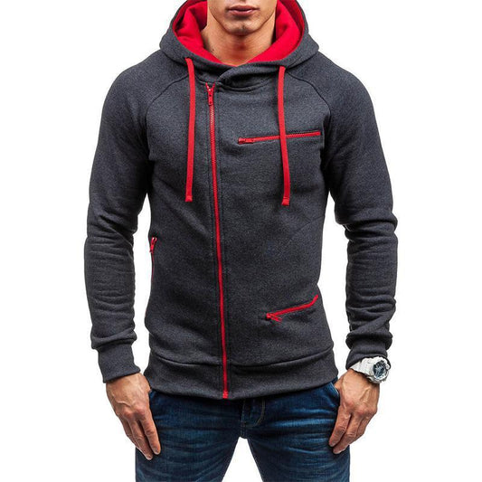 Fashion Brand Men's Hoodies - Spring Autumn Male Casual Hoodies Sweatshirts -Men's Zipper Solid Color Hoodies (TM5)(CC1)(1U100)