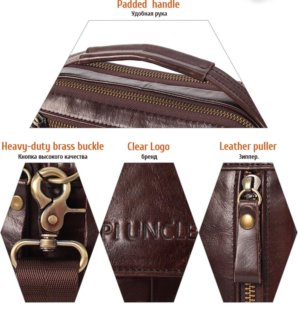Great Men Shoulder Bag - men genuine Leather Shoulder Bags - Men Handbags Capacity Soft Leather Bag For Man Messenger Bags Tote Bag (3MA1)(LT4)(1U78) - Deals DejaVu