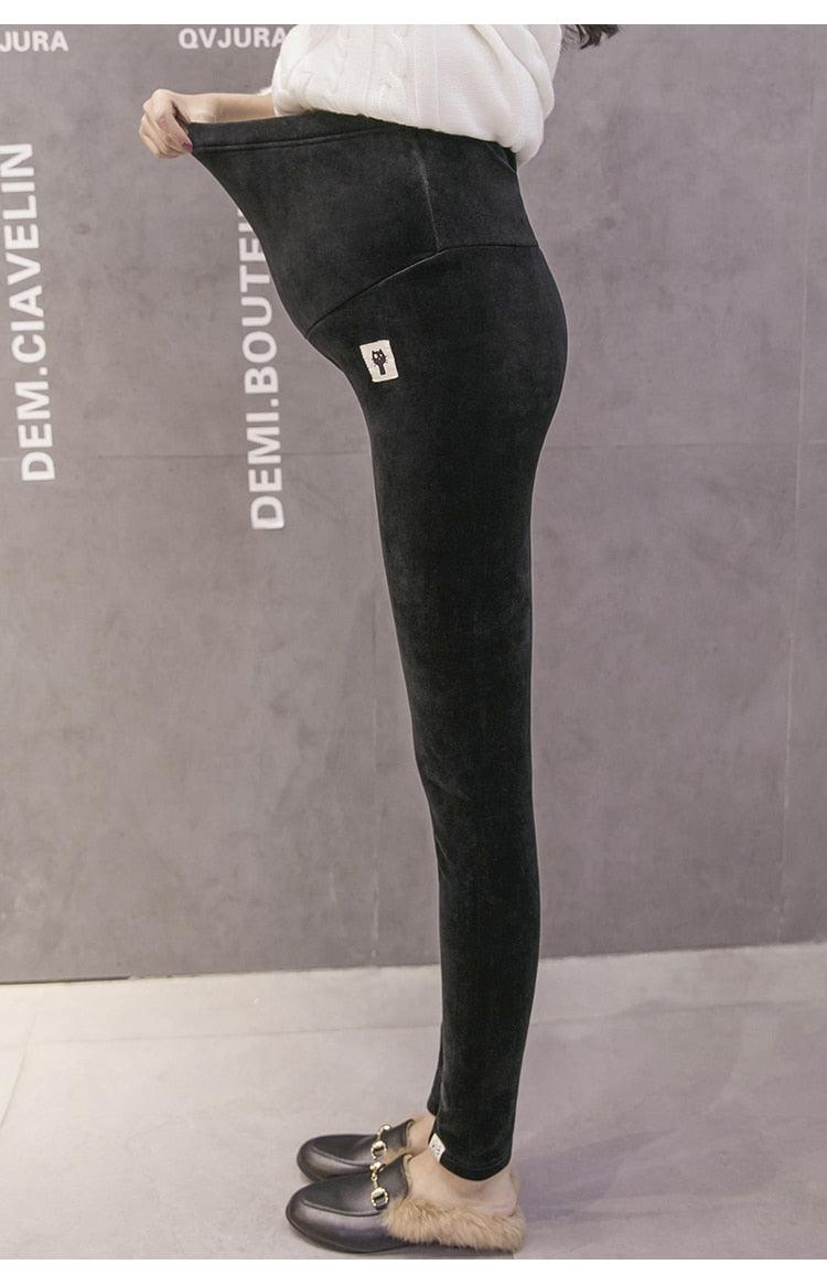 New Velvet Maternity Leggings Pants For Pregnant Women - Warm Winter Maternity Clothes -Thickening Pregnancy Trousers Clothing (2Z7)(7Z2)(1U4)