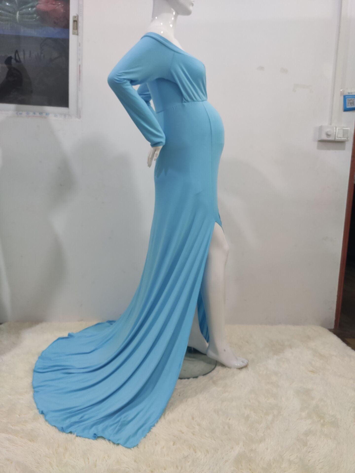 Maternity White Photo Dress - Pregnant Women Mermaid Sexy Gown Pregnancy Dress (1U5)(Z6)(Z8)(1Z1)(2Z1)(3Z1)(4Z1)(7Z1)