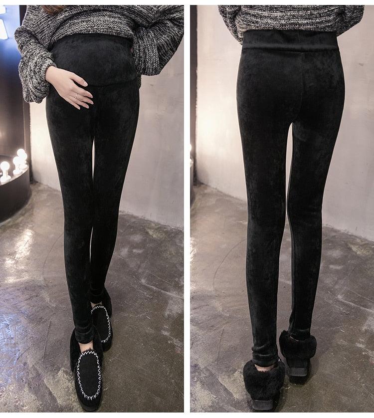 New Velvet Maternity Leggings Pants For Pregnant Women - Warm Winter Maternity Clothes -Thickening Pregnancy Trousers Clothing (2Z7)(7Z2)(1U4)