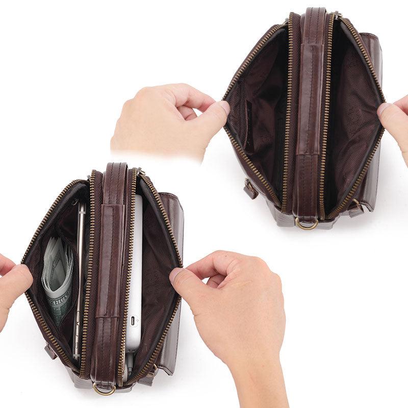 Great Men Shoulder Bag - men genuine Leather Shoulder Bags - Men Handbags Capacity Soft Leather Bag For Man Messenger Bags Tote Bag (3MA1)(LT4)(1U78) - Deals DejaVu